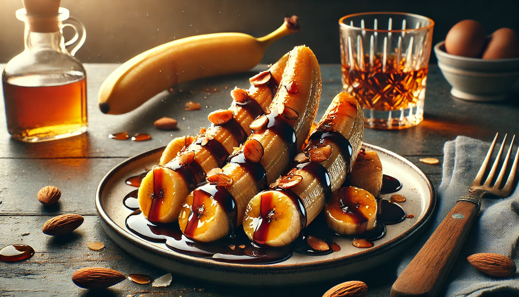 Bananen in Schokoladensoße Mit Whisky