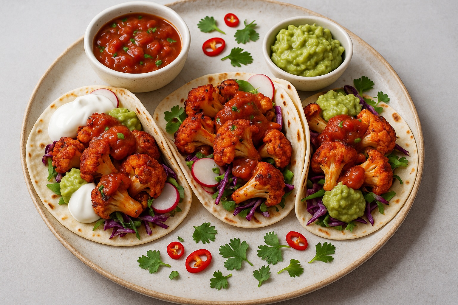 Vegane Blumenkohl-Tacos aus dem Airfryer