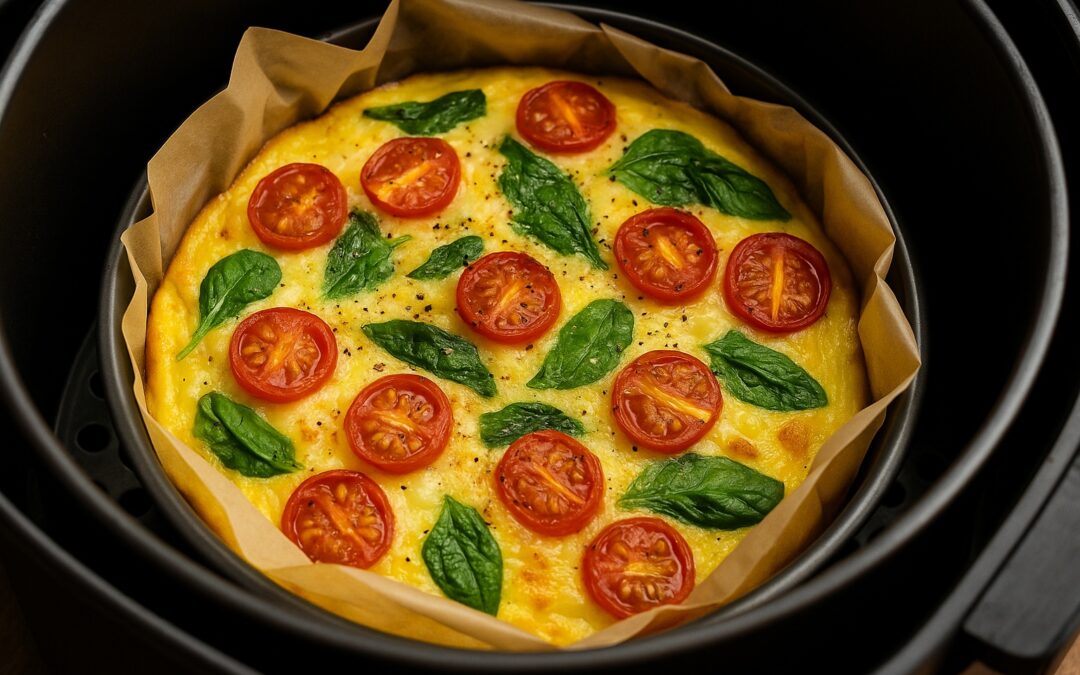 Airfryer-Frittata mit Spinat & Tomaten